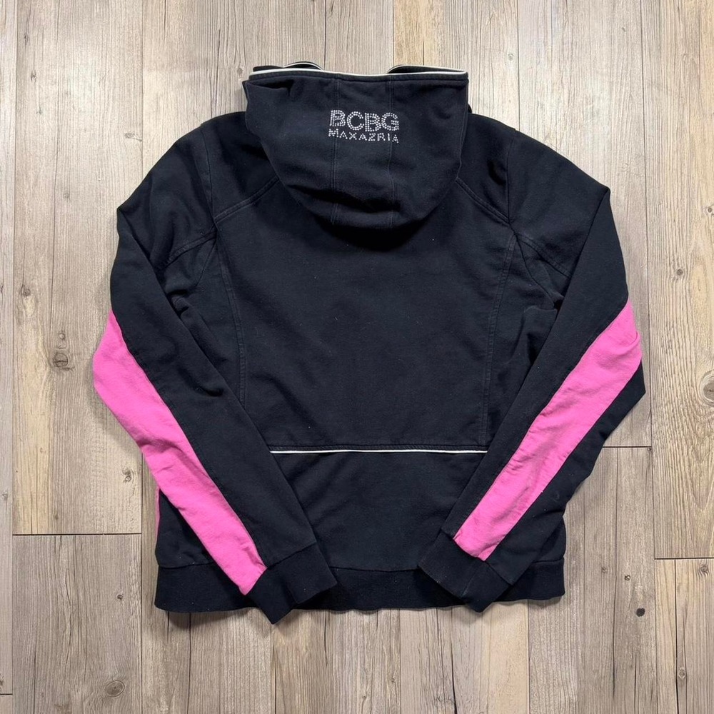 BCBGMAXAZRIA black & pink zip up hoodie - Picture 2 of 5